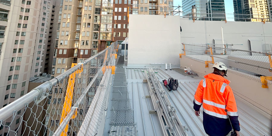 Rooftop Non-Invasive System Edge Protection - CBD Project Sydney