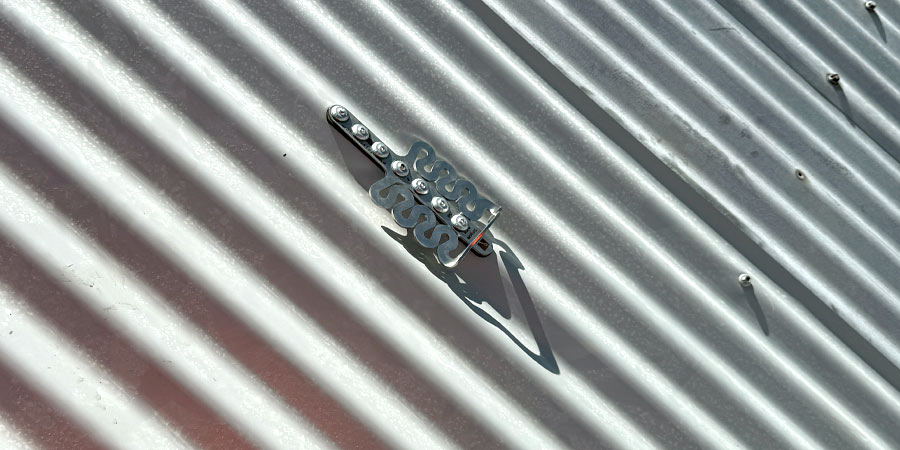 Rooftop FrogLink Anchors with Rivets - Halvorsen Boatshed Redevelopment - Putney